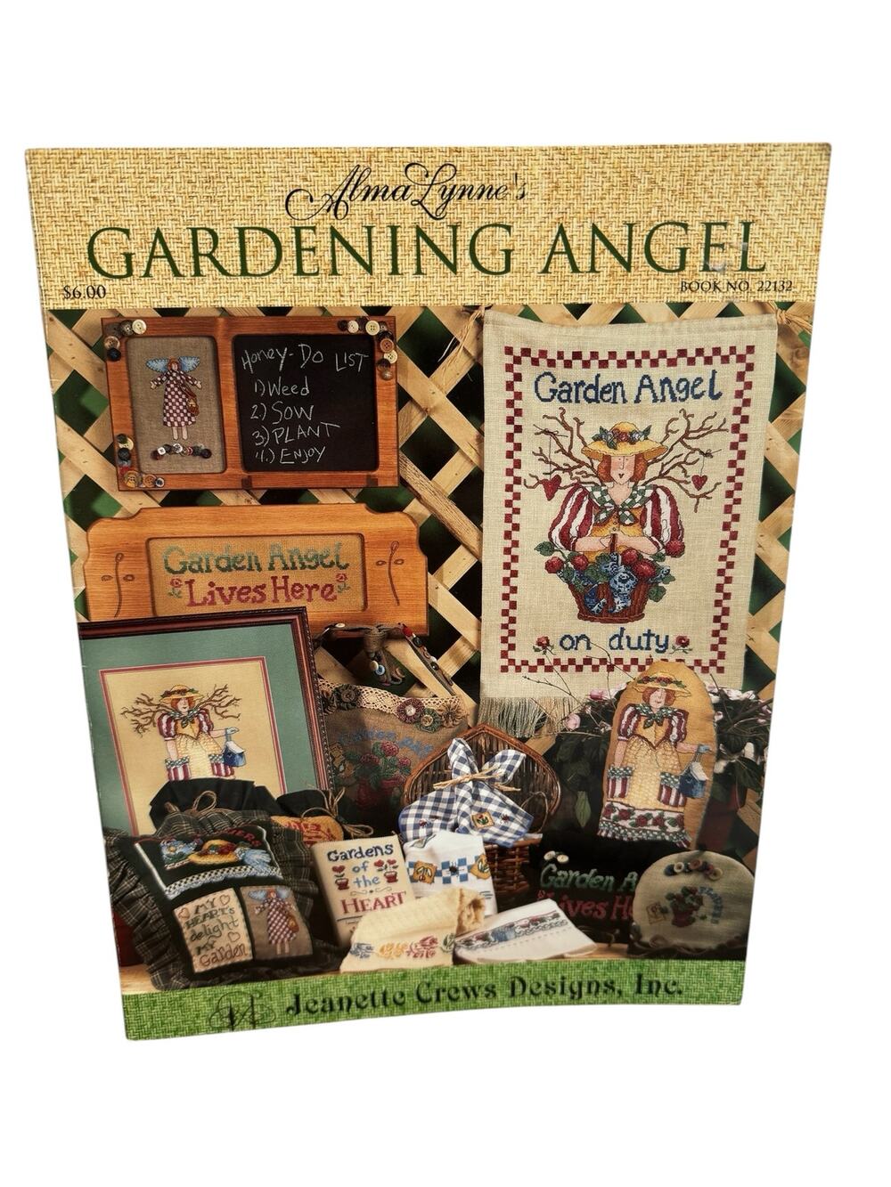 Vintage JEANETTE CREWS Gardening Angel Cross Stitch Book 14 Designs 1997 #22132